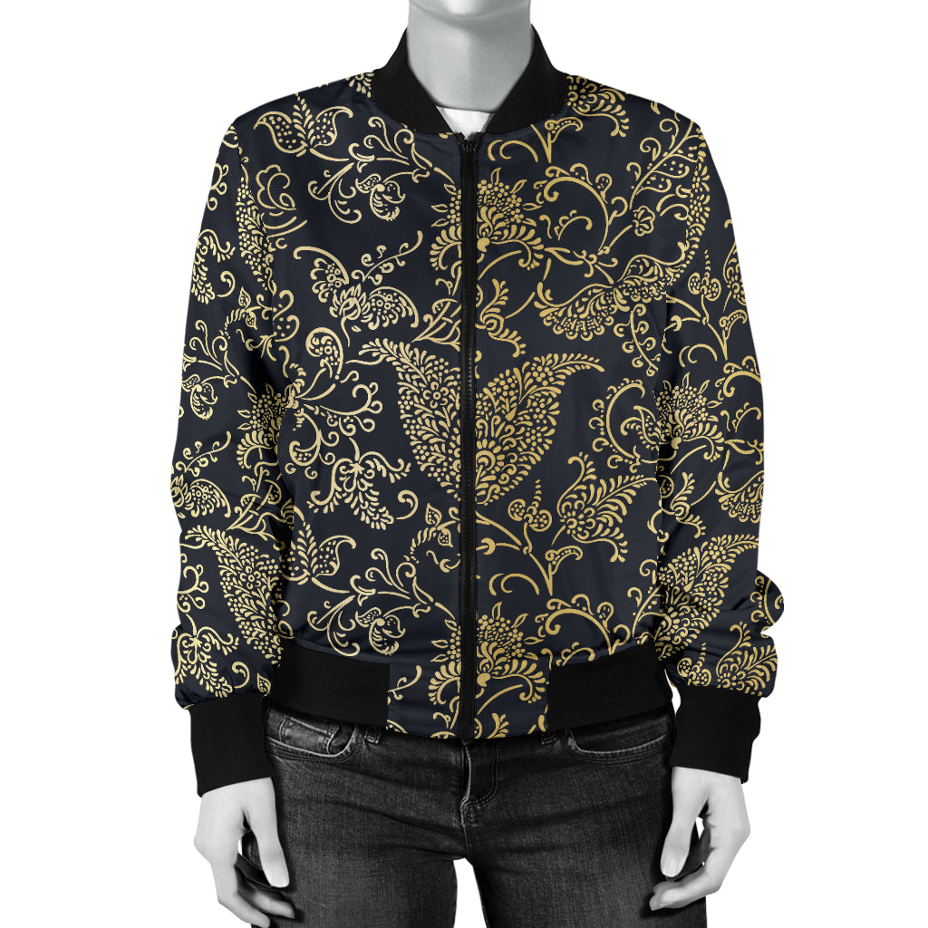 Brocade Pattern Print Design 04 Women's Bomber Jacket