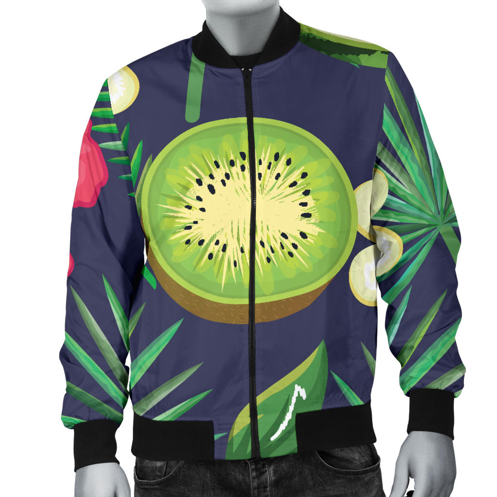 Tropical Fruits Pattern Print Design TF05 Men Bomber Jacket