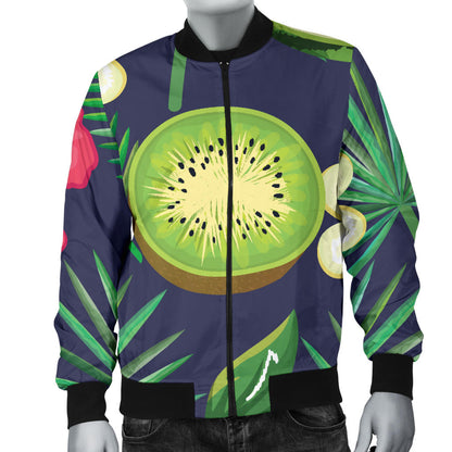 Tropical Fruits Pattern Print Design TF05 Men Bomber Jacket