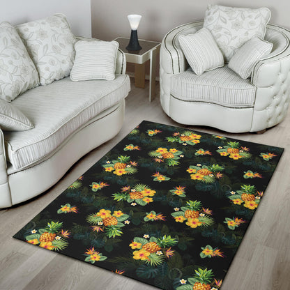 Pineapple Tropical Flower Print Pattern Area Rugs
