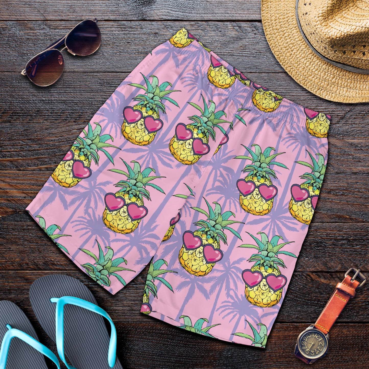 Pineapple Pattern Print Design PP06 Mens Shorts