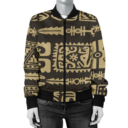 Mayan Pattern Print Design 03 Women's Bomber Jacket