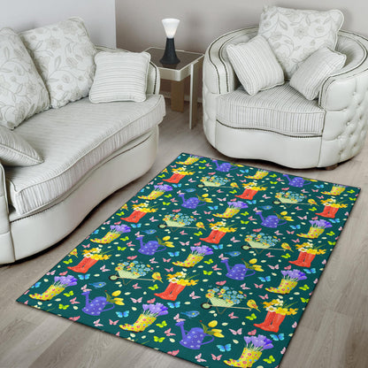 Gardening Pattern Print Design G08 Area Rugs