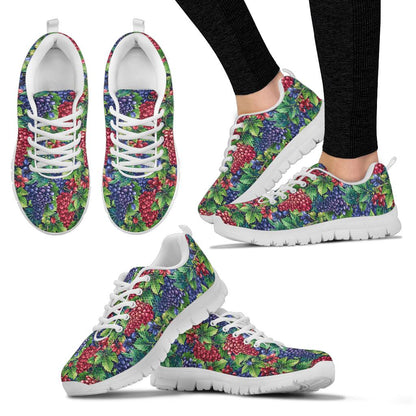 Grape Pattern Print Design GP02 Sneakers White Bottom Shoes