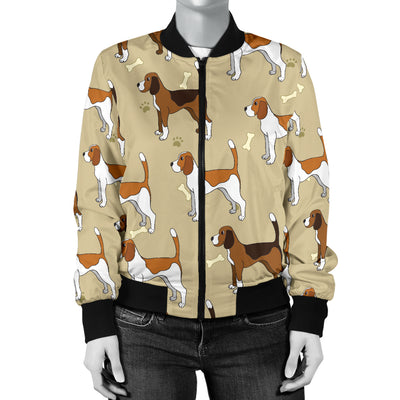 Beagle Pattern Print Design 01 Women's Bomber Jacket