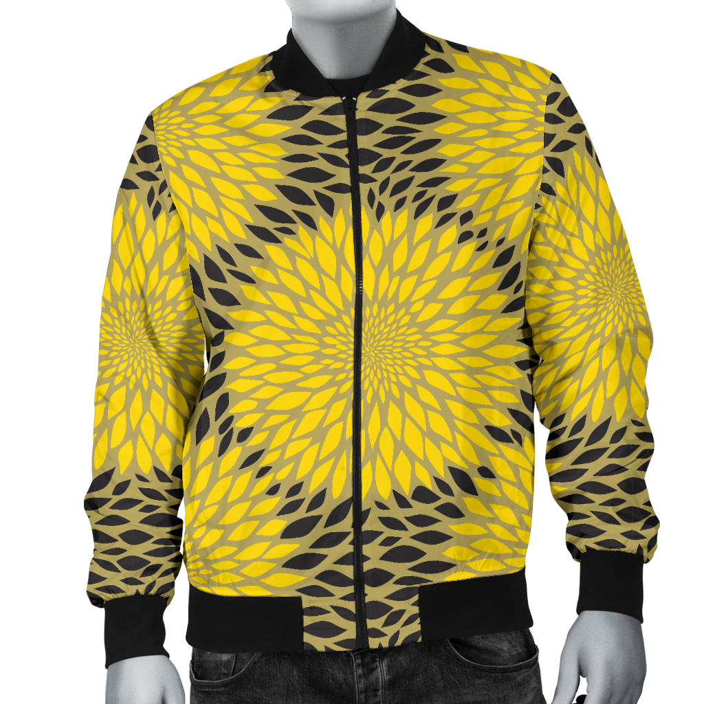 Sunflower Pattern Print Design SF06 Men Bomber Jacket