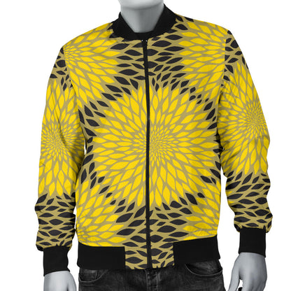Sunflower Pattern Print Design SF06 Men Bomber Jacket
