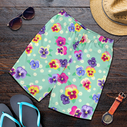 Pansy Pattern Print Design PS08 Mens Shorts