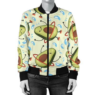 Avocado Pattern Print Design AC02 Women Bomber Jacket