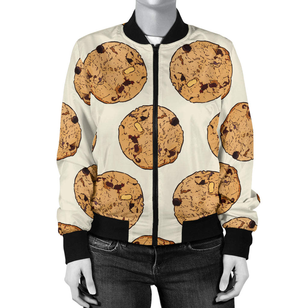 Cookie Pattern Print Design 05 Women's Bomber Jacket