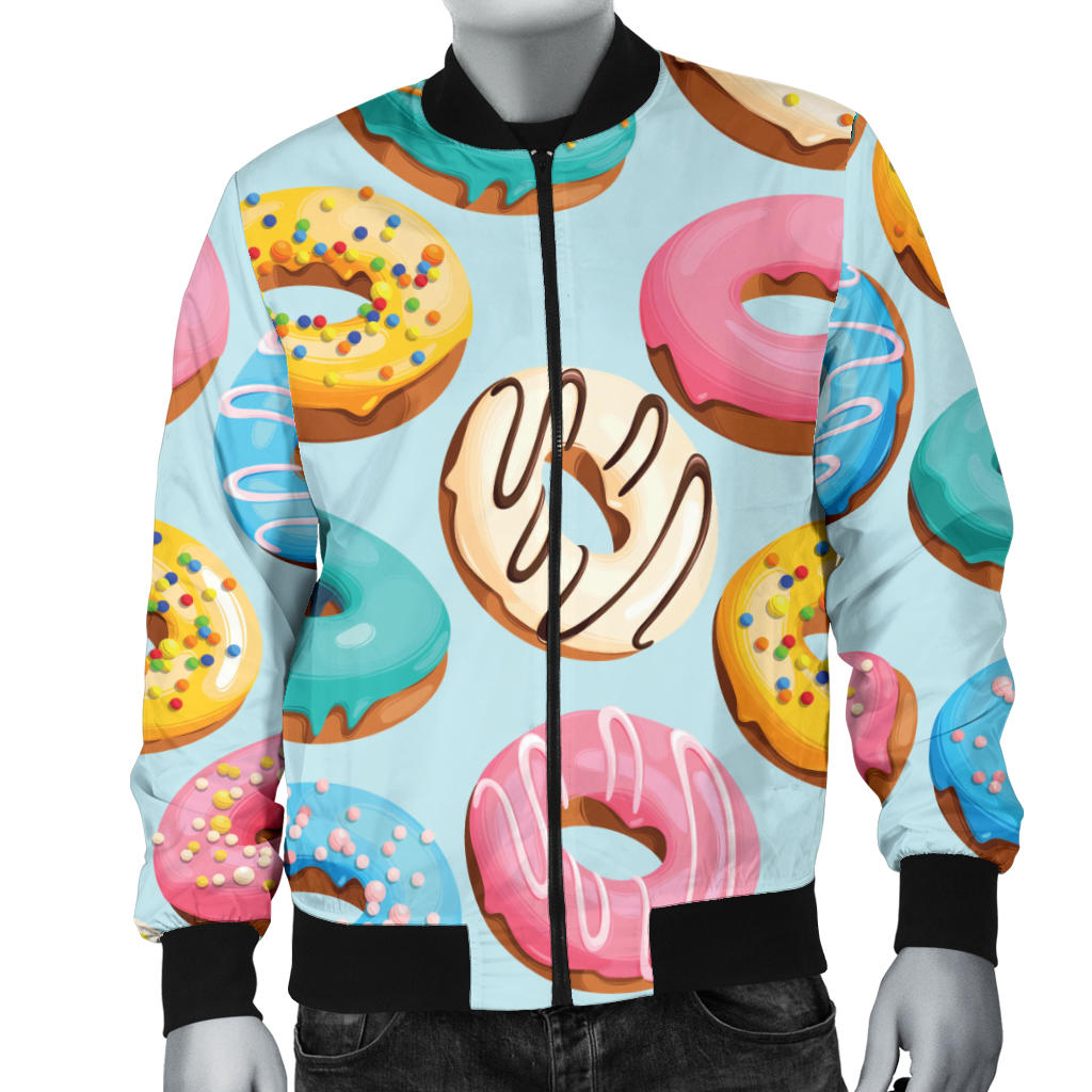 Donut Pattern Print Design DN05 Men Bomber Jacket