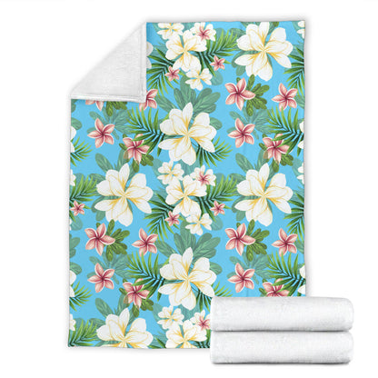 Plumeria Pattern Print Design PM028 Fleece Blanket
