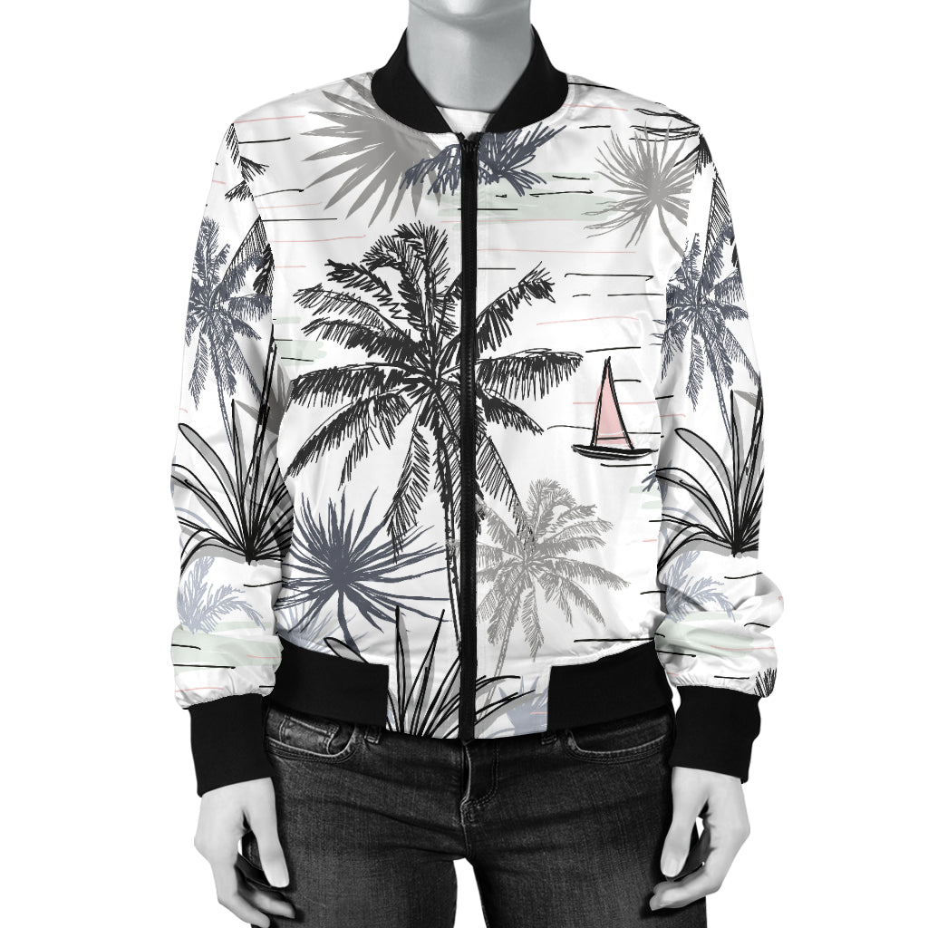 Pacific island Pattern Print Design A04 Women's Bomber Jacket
