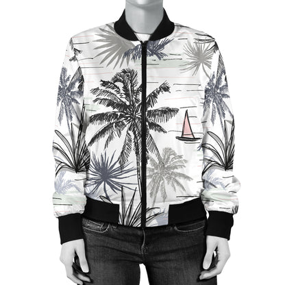 Pacific island Pattern Print Design A04 Women's Bomber Jacket