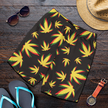 Pot Leaf Pattern Print Design A02 Mens Shorts