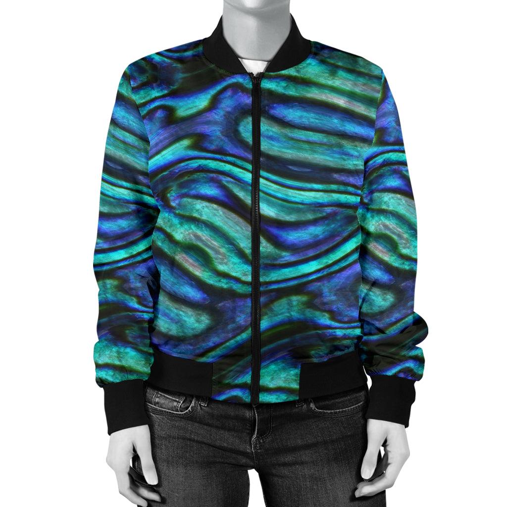 Abalone Pattern Print Design 02 Women's Bomber Jacket
