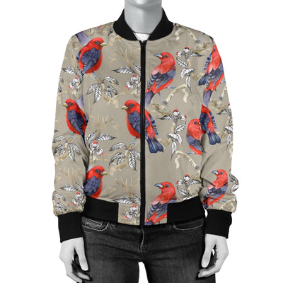 Birds Pattern Print Design 05 Women's Bomber Jacket