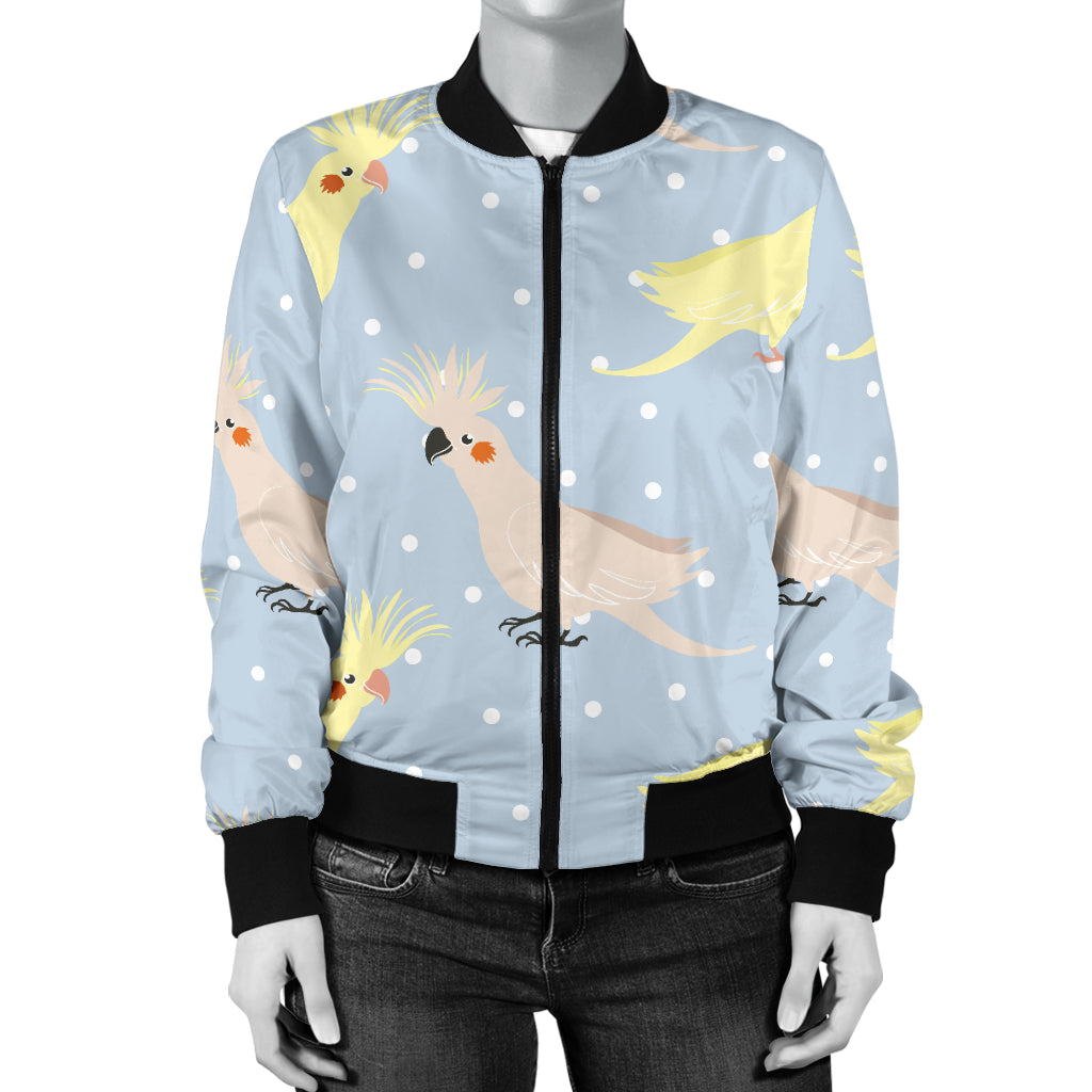 Cockatiel Pattern Print Design 03 Women's Bomber Jacket
