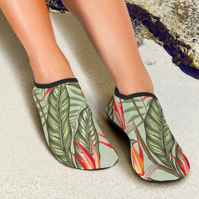 Bird Of Paradise Pattern Print Design BOP08 Aqua Water Shoes