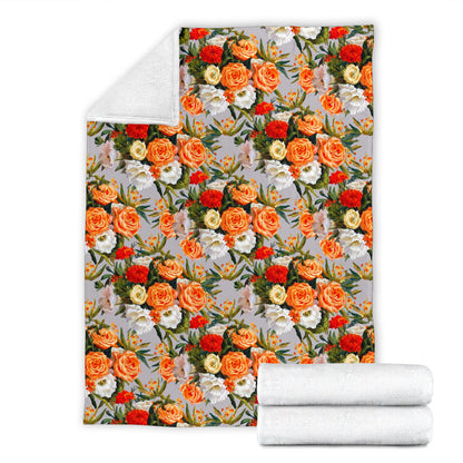 Lisianthus Pattern Print Design LT04 Fleece Blanket
