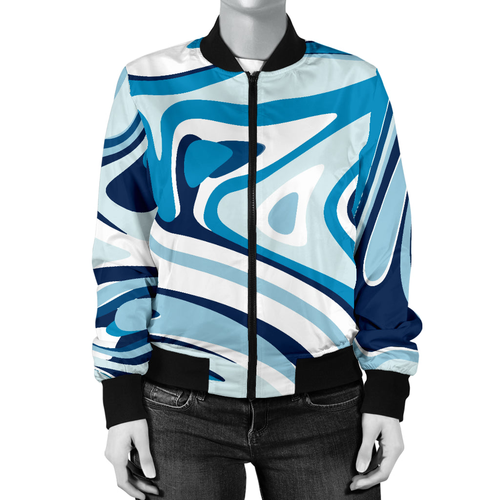 Liquid Pattern Print Design 05 Women's Bomber Jacket