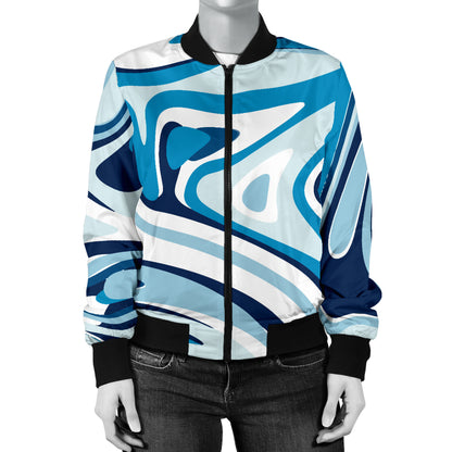 Liquid Pattern Print Design 05 Women's Bomber Jacket