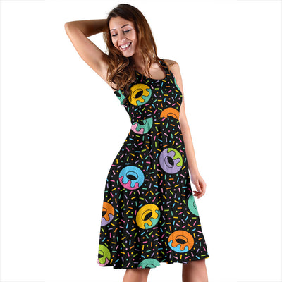 Donut Pattern Print Design DN012 Midi Dress