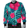 Red Hibiscus Pattern Print Design HB017 Men Bomber Jacket