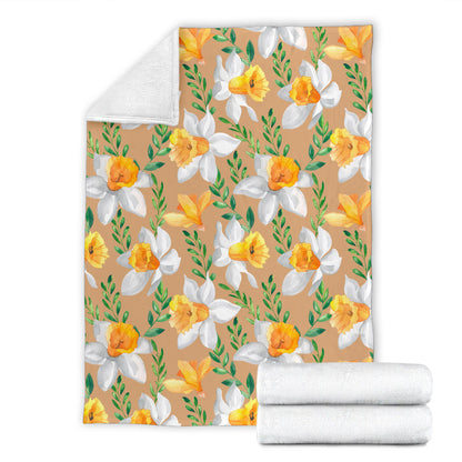 Daffodils Pattern Print Design DF04 Fleece Blanket