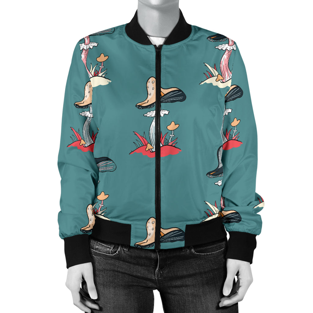Mushroom Pattern Print Design A04 Women's Bomber Jacket