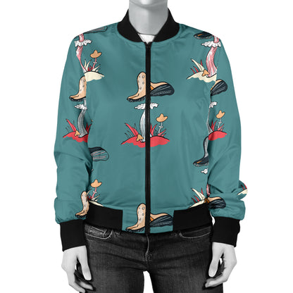 Mushroom Pattern Print Design A04 Women's Bomber Jacket