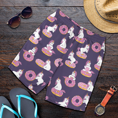 Donut Unicorn Pattern Print Design DN011 Mens Shorts