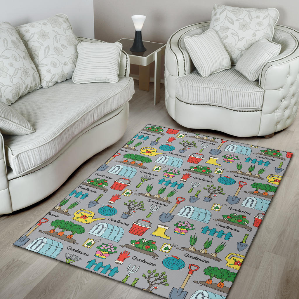 Gardening Pattern Print Design G07 Area Rugs