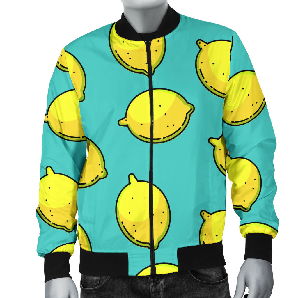 Lemon Pattern Print Design LM04 Men Bomber Jacket