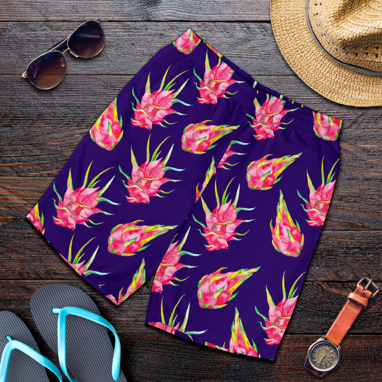 Dragonfruit Pattern Print Design DF02 Mens Shorts