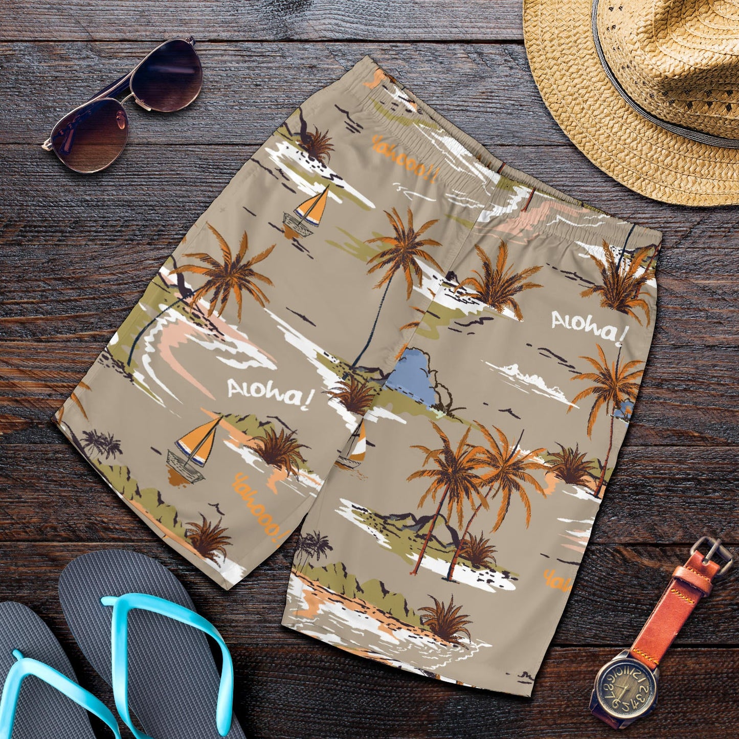 Pacific island Pattern Print Design A05 Mens Shorts