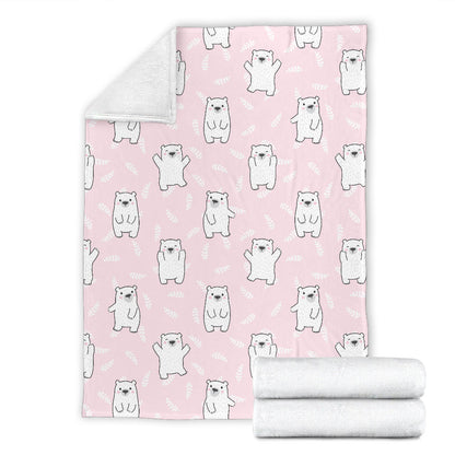 Polar Bear Pattern Print Design PB09 Fleece Blanket