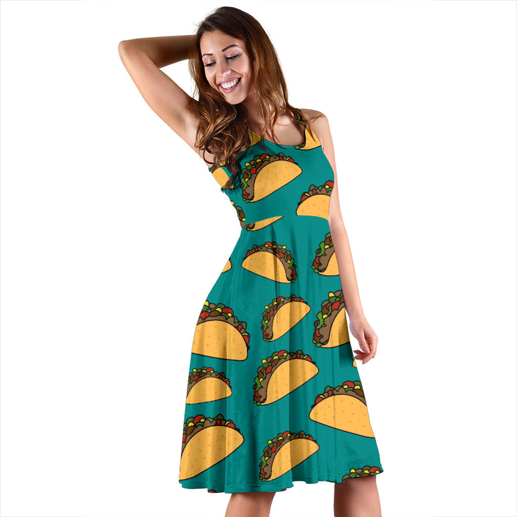 Taco Pattern Print Design TC07 Midi Dress