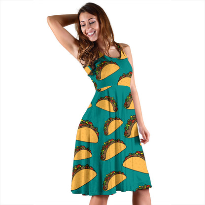 Taco Pattern Print Design TC07 Midi Dress