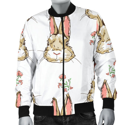 Rabbit Pattern Print Design RB09 Men Bomber Jacket