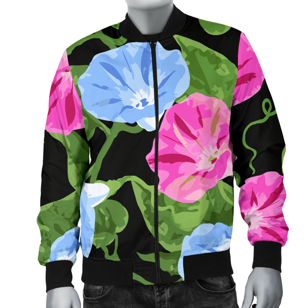 Morning Glory Pattern Print Design MG04 Men Bomber Jacket