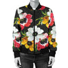 Anemone Pattern Print Design AM07 Women Bomber Jacket