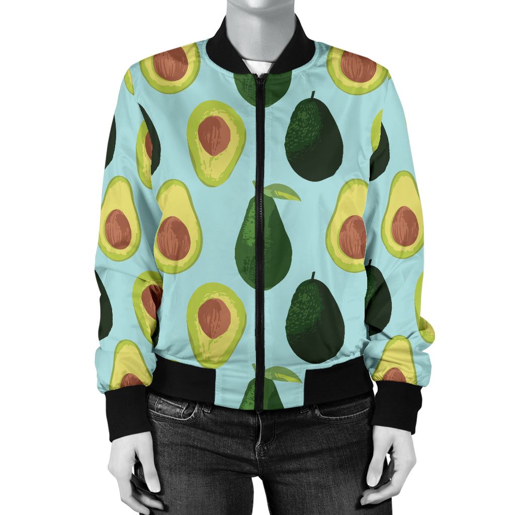 Avocado Pattern Print Design 04 Women's Bomber Jacket