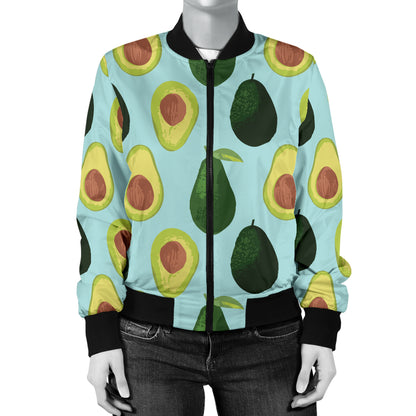 Avocado Pattern Print Design 04 Women's Bomber Jacket