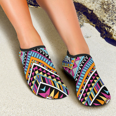 Multicolor zigzag Tribal Aztec Aqua Water Shoes