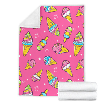 Ice Cream Pattern Print Design IC04 Fleece Blanket