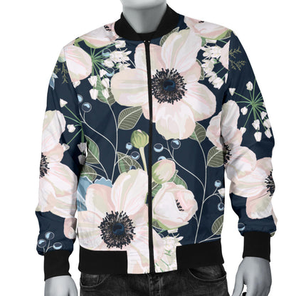Anemone Pattern Print Design AM02 Men Bomber Jacket