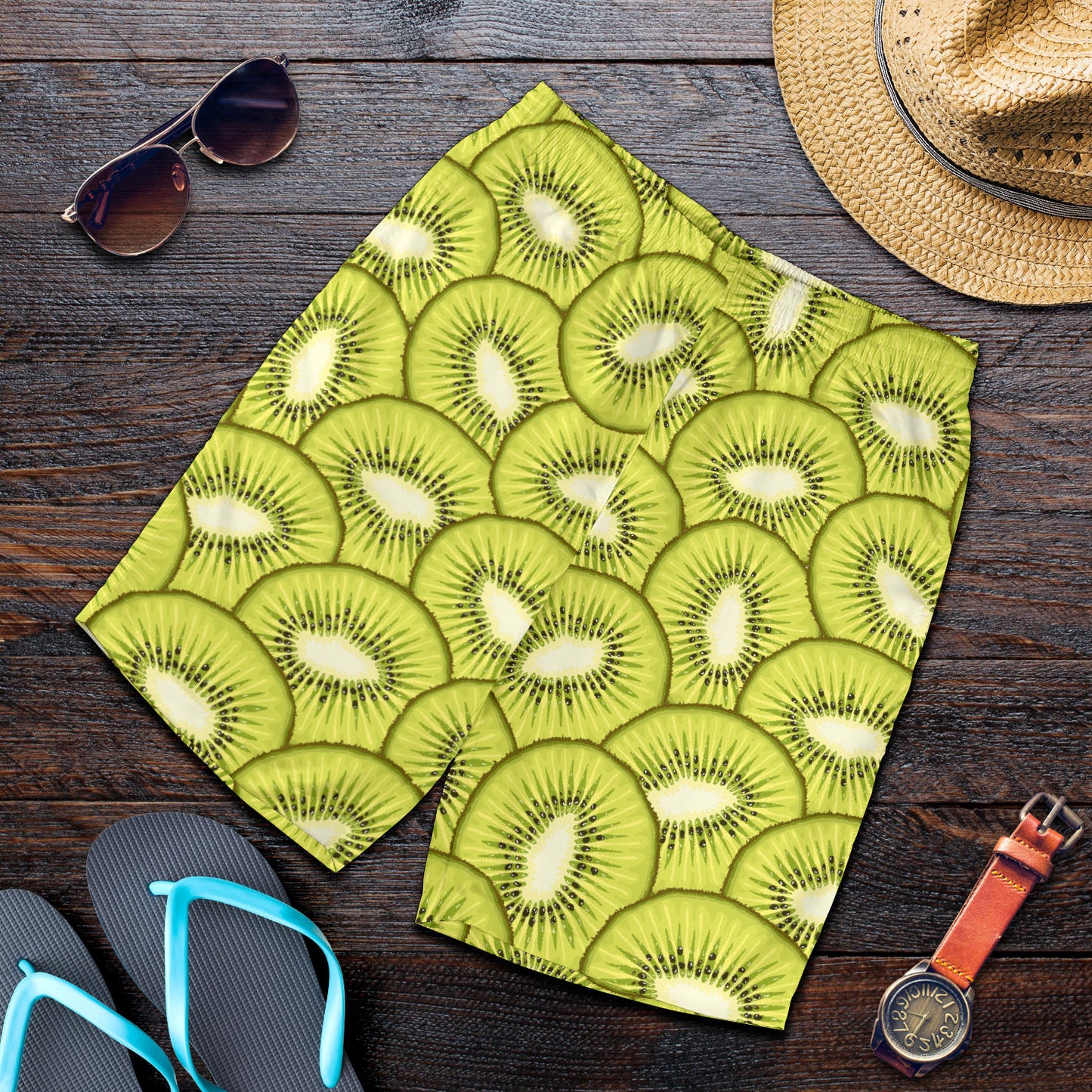 Kiwi Pattern Print Design KW07 Mens Shorts