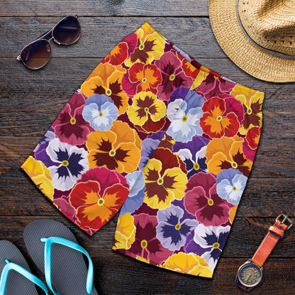 Pansy Pattern Print Design PS01 Mens Shorts