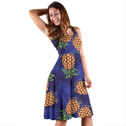 Pineapple Pattern Print Design PP02 Midi Dress